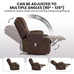 Poltrona Reclinabile Massaggiante Oversize, Divano Singolo, Tasca Laterale, 2 Portabicchieri, Poltrona Reclinabile Ergonomica Imbottita in Tessuto Traspirante, per Soggiorno