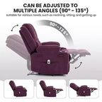 Poltrona Reclinabile Massaggiante Oversize, Divano Singolo, Tasca Laterale, 2 Portabicchieri, Poltrona Reclinabile Ergonomica Imbottita in Tessuto Traspirante, per Soggiorno