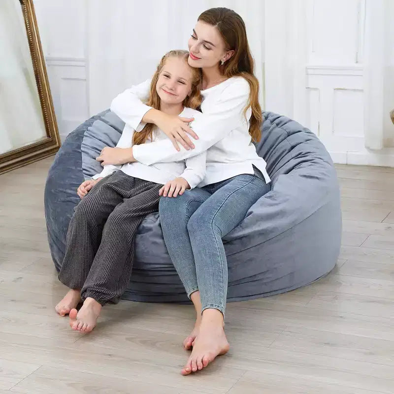 Pouf Gigante con Schiuma Memory ad Alto Rimbalzo, Pouf Grande da 120 cm, Pouf Divano Comodo, Pouf Sacco Grande Rotondo Morbido