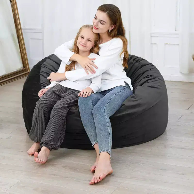 Pouf Gigante con Schiuma Memory ad Alto Rimbalzo, Pouf Grande da 120 cm, Pouf Divano Comodo, Pouf Sacco Grande Rotondo Morbido