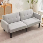 Divano Letto Futon Convertibile 75,5, Divano Futon Mid-Century, Divano Reclinabile Regolabile in 3 Posizioni, Recliner Moderno con Gambe, Facile da Pulire