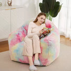 Pouf a Sacco per Adulti, Poltrona Lounge in Peluche con Pelliccia Sintetica e Memory Foam, Poltrona a Sacco Ergonomica, Poltrona a Sacco Accogliente e Morbida, per Dormitorio, Soggiorno