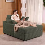 Divano Chaise Longue Oversize da Interno, Divano in Velluto a Coste Imbottito, Divano Letto Cloud, 3 Cuscini, Divano Letto Singolo, per Soggiorno, Camera da Letto