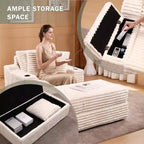 Divano Chaise Longue Oversize da Interno, Divano in Velluto a Coste Imbottito, Divano Letto Cloud, 3 Cuscini, Divano Letto Singolo, per Soggiorno, Camera da Letto