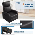 Poltrona Reclinabile in Ecopelle, Poltrona Relax Singola con Tasca Laterale, Schienale Alto e Braccioli Ampi Imbottiti, Poltrona Home Theater per Soggiorno, Camera da Lete