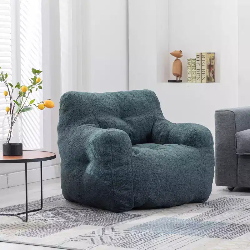 Pouf Sacco a Fagiolo Trapuntato con Imbottitura, Poltrona Sacco Imbottita Morbida, Divano Singolo per Soggiorno/Camera da Letto/Ufficio