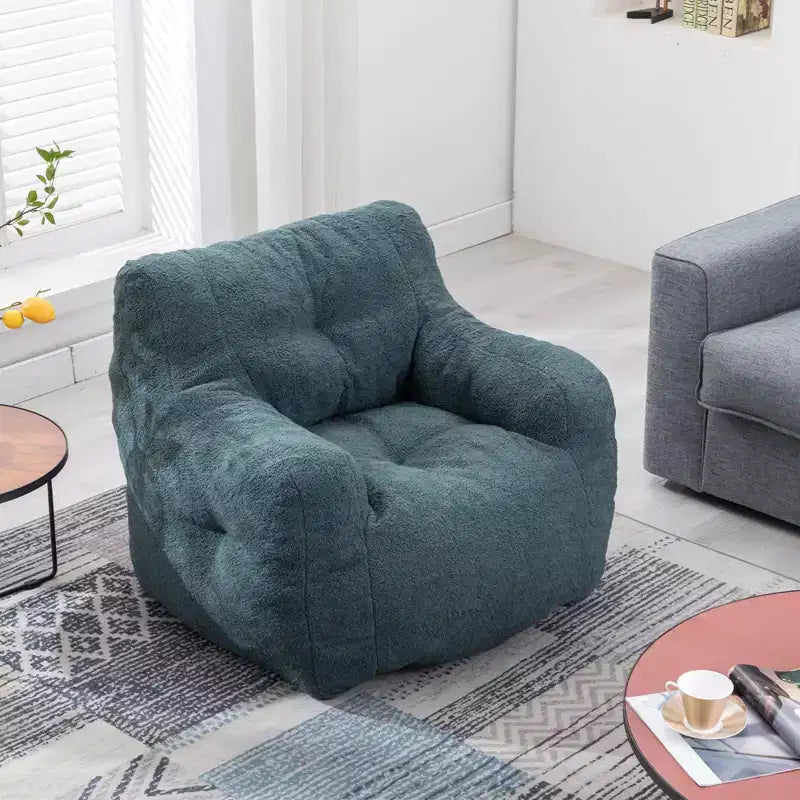 Pouf Sacco a Fagiolo Trapuntato con Imbottitura, Poltrona Sacco Imbottita Morbida, Divano Singolo per Soggiorno/Camera da Letto/Ufficio