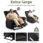Poltrona Reclinabile Divano Reclinabile Extra Large, Recliner Manuale per Adulti, Imbottitura in Spugna 1.5X, Poltrona Ergonomica Singola, Porta Bicchieri, per Soggiorno