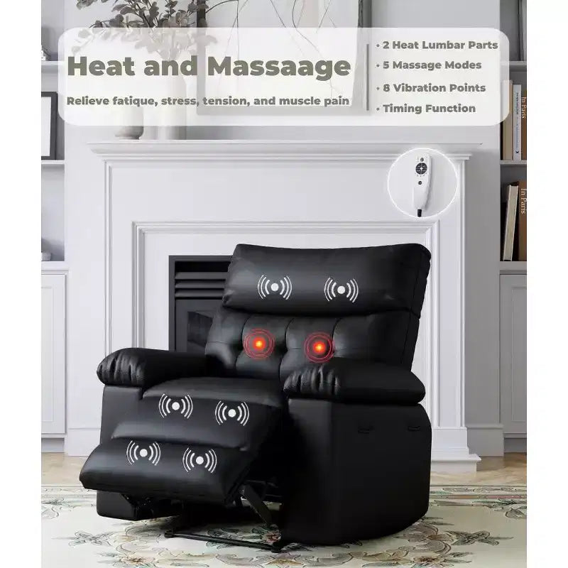 Poltrona Reclinabile Divano Reclinabile Extra Large, Recliner Manuale per Adulti, Imbottitura in Spugna 1.5X, Poltrona Ergonomica Singola, Porta Bicchieri, per Soggiorno