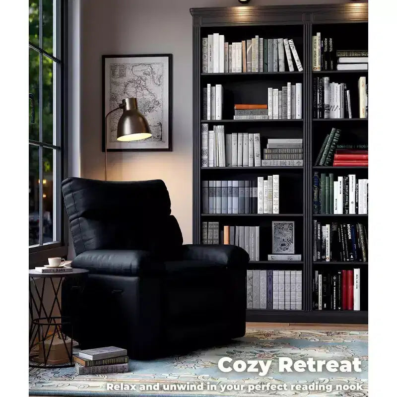 Poltrona Reclinabile Divano Reclinabile Extra Large, Recliner Manuale per Adulti, Imbottitura in Spugna 1.5X, Poltrona Ergonomica Singola, Porta Bicchieri, per Soggiorno