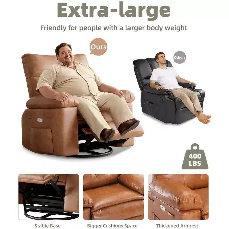 Poltrona Reclinabile Divano Reclinabile Extra Large, Recliner Manuale per Adulti, Imbottitura in Spugna 1.5X, Poltrona Ergonomica Singola, Porta Bicchieri, per Soggiorno
