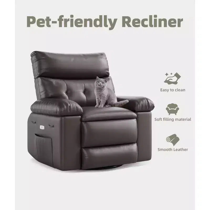 Poltrona Reclinabile Divano Reclinabile Extra Large, Recliner Manuale per Adulti, Imbottitura in Spugna 1.5X, Poltrona Ergonomica Singola, Porta Bicchieri, per Soggiorno