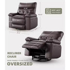 Poltrona Reclinabile Divano Reclinabile Extra Large, Recliner Manuale per Adulti, Imbottitura in Spugna 1.5X, Poltrona Ergonomica Singola, Porta Bicchieri, per Soggiorno