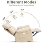 Poltrona Reclinabile Divano Reclinabile Extra Large, Recliner Manuale per Adulti, Imbottitura in Spugna 1.5X, Poltrona Ergonomica Singola, Porta Bicchieri, per Soggiorno
