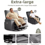 Poltrona Reclinabile Divano Reclinabile Extra Large, Recliner Manuale per Adulti, Imbottitura in Spugna 1.5X, Poltrona Ergonomica Singola, Porta Bicchieri, per Soggiorno