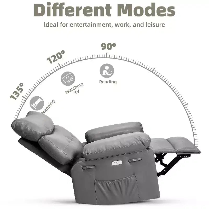 Poltrona Reclinabile Divano Reclinabile Extra Large, Recliner Manuale per Adulti, Imbottitura in Spugna 1.5X, Poltrona Ergonomica Singola, Porta Bicchieri, per Soggiorno