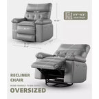 Poltrona Reclinabile Divano Reclinabile Extra Large, Recliner Manuale per Adulti, Imbottitura in Spugna 1.5X, Poltrona Ergonomica Singola, Porta Bicchieri, per Soggiorno
