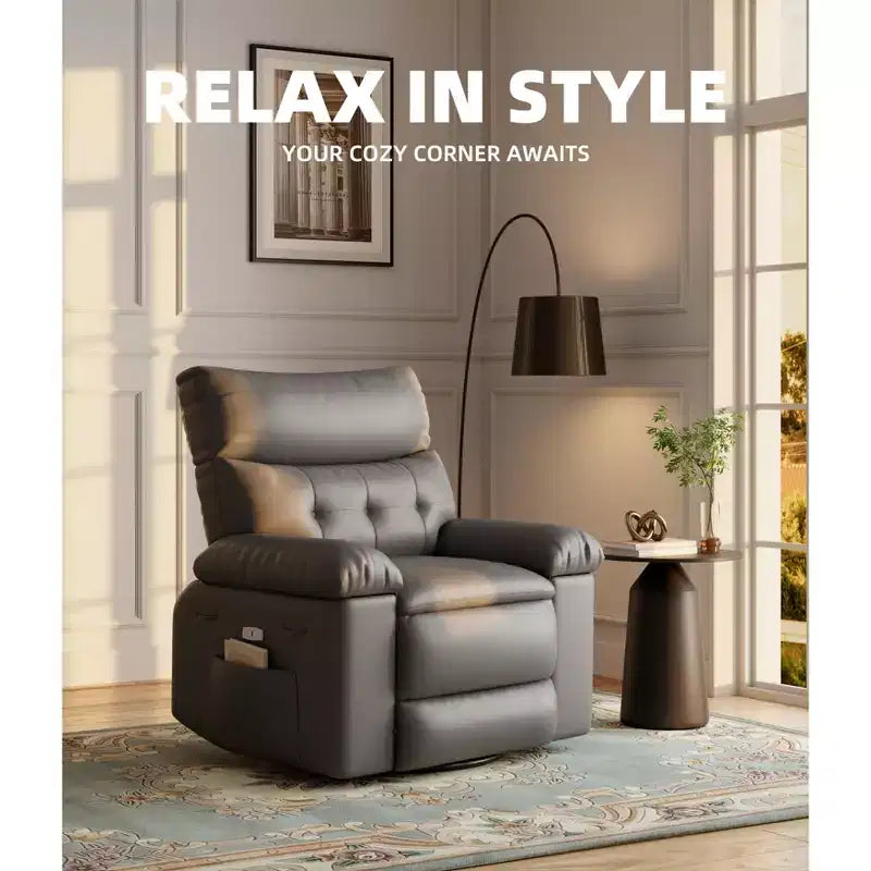 Poltrona Reclinabile Divano Reclinabile Extra Large, Recliner Manuale per Adulti, Imbottitura in Spugna 1.5X, Poltrona Ergonomica Singola, Porta Bicchieri, per Soggiorno