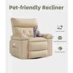 Poltrona Reclinabile Divano Reclinabile Extra Large, Recliner Manuale per Adulti, Imbottitura in Spugna 1.5X, Poltrona Ergonomica Singola, Porta Bicchieri, per Soggiorno