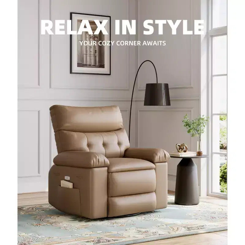 Poltrona Reclinabile Divano Reclinabile Extra Large, Recliner Manuale per Adulti, Imbottitura in Spugna 1.5X, Poltrona Ergonomica Singola, Porta Bicchieri, per Soggiorno