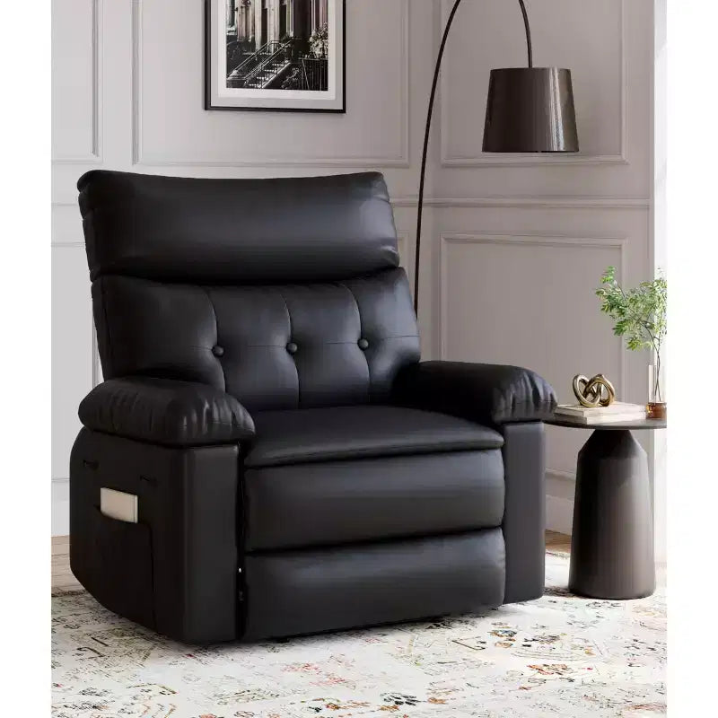 Poltrona Reclinabile Divano Reclinabile Extra Large, Recliner Manuale per Adulti, Imbottitura in Spugna 1.5X, Poltrona Ergonomica Singola, Porta Bicchieri, per Soggiorno