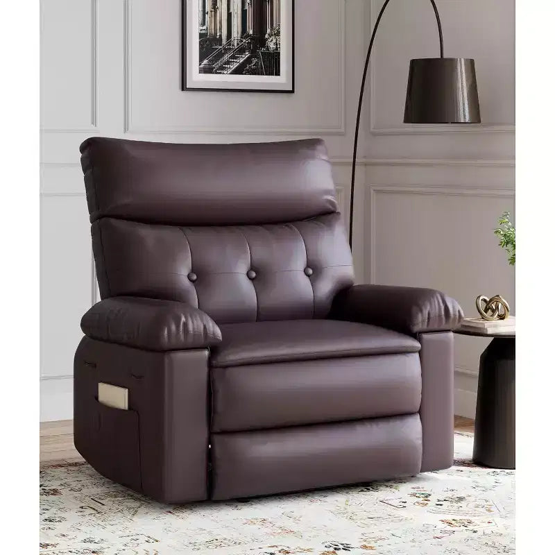 Poltrona Reclinabile Divano Reclinabile Extra Large, Recliner Manuale per Adulti, Imbottitura in Spugna 1.5X, Poltrona Ergonomica Singola, Porta Bicchieri, per Soggiorno