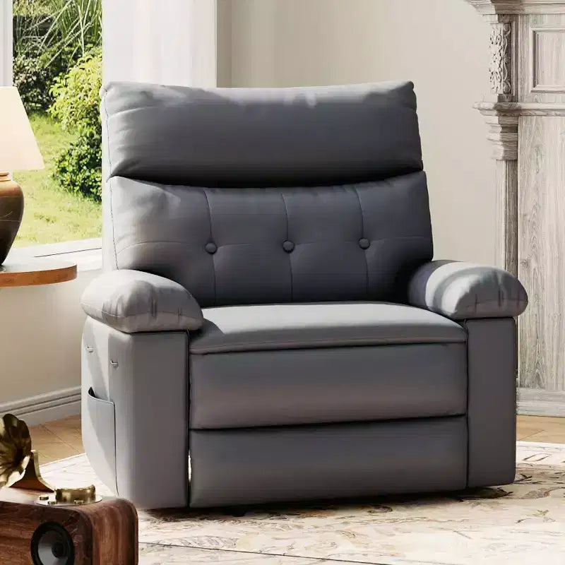 Poltrona Reclinabile Divano Reclinabile Extra Large, Recliner Manuale per Adulti, Imbottitura in Spugna 1.5X, Poltrona Ergonomica Singola, Porta Bicchieri, per Soggiorno