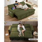 Divano letto Dyonery 81, divano sezionale a L con letto estraibile, schienale reclinabile, chaise longue contenitore reversibile, porte USB