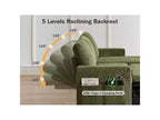 Divano letto Dyonery 81, divano sezionale a L con letto estraibile, schienale reclinabile, chaise longue contenitore reversibile, porte USB