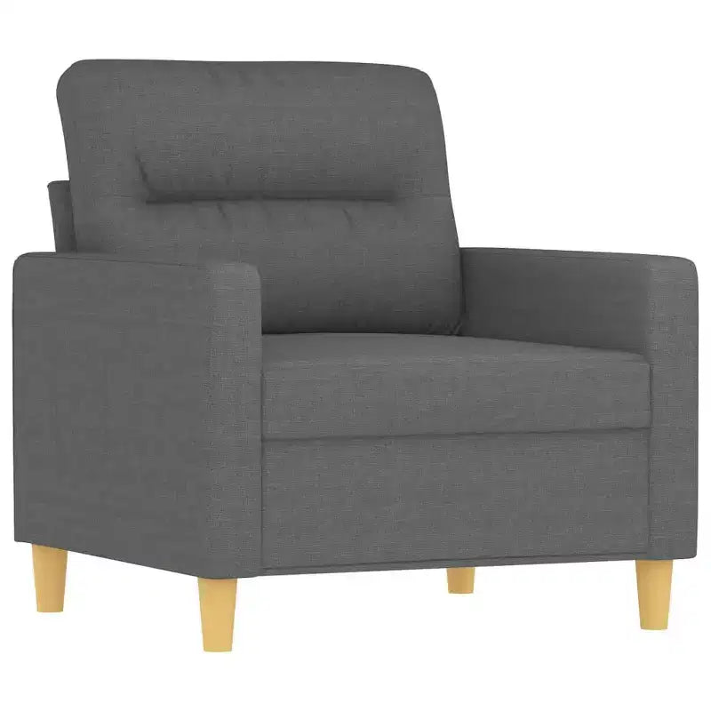 Poltrona Divano in tessuto grigio scuro (100% poliestere), metallo, textilene