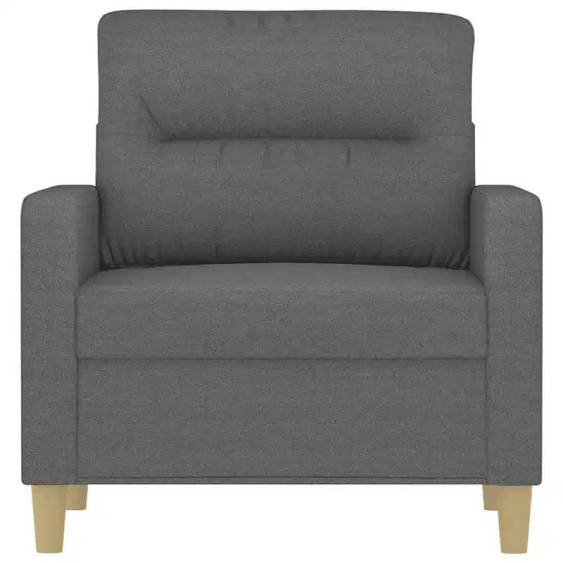 Poltrona Divano in tessuto grigio scuro (100% poliestere), metallo, textilene