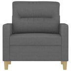 Poltrona Divano in tessuto grigio scuro (100% poliestere), metallo, textilene