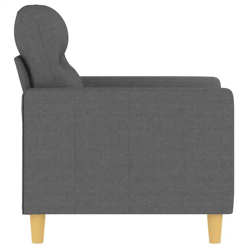 Poltrona Divano in tessuto grigio scuro (100% poliestere), metallo, textilene