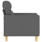 Poltrona Divano in tessuto grigio scuro (100% poliestere), metallo, textilene