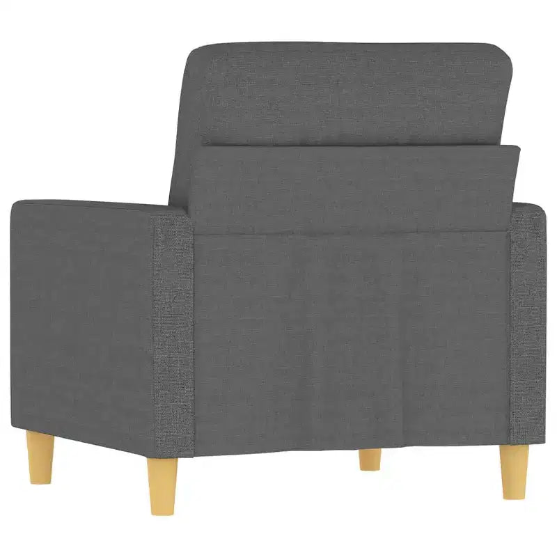 Poltrona Divano in tessuto grigio scuro (100% poliestere), metallo, textilene