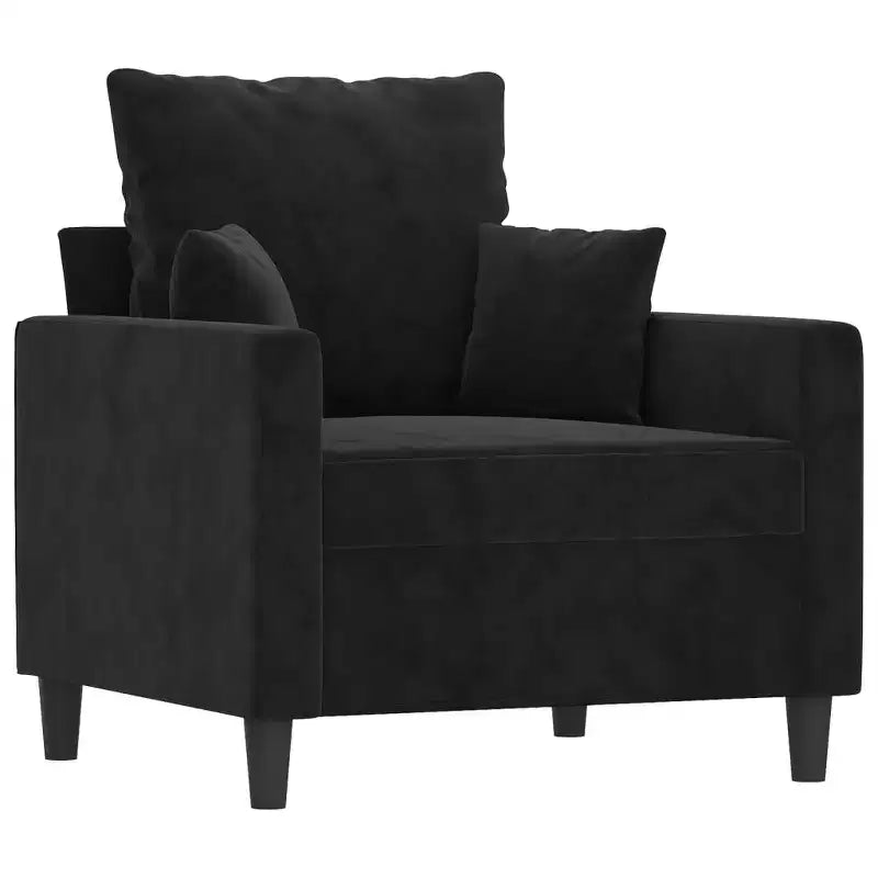 Divano Poltrona Velluto nero (100% poliestere), metallo, textilene, schiuma