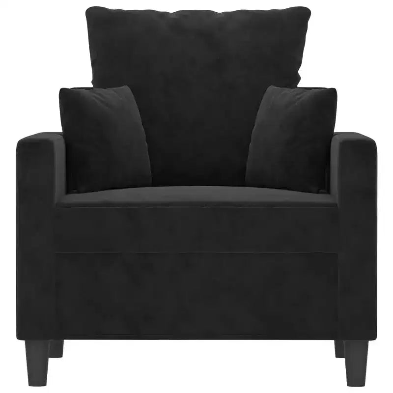 Divano Poltrona Velluto nero (100% poliestere), metallo, textilene, schiuma