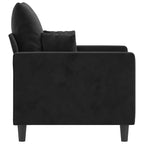 Divano Poltrona Velluto nero (100% poliestere), metallo, textilene, schiuma