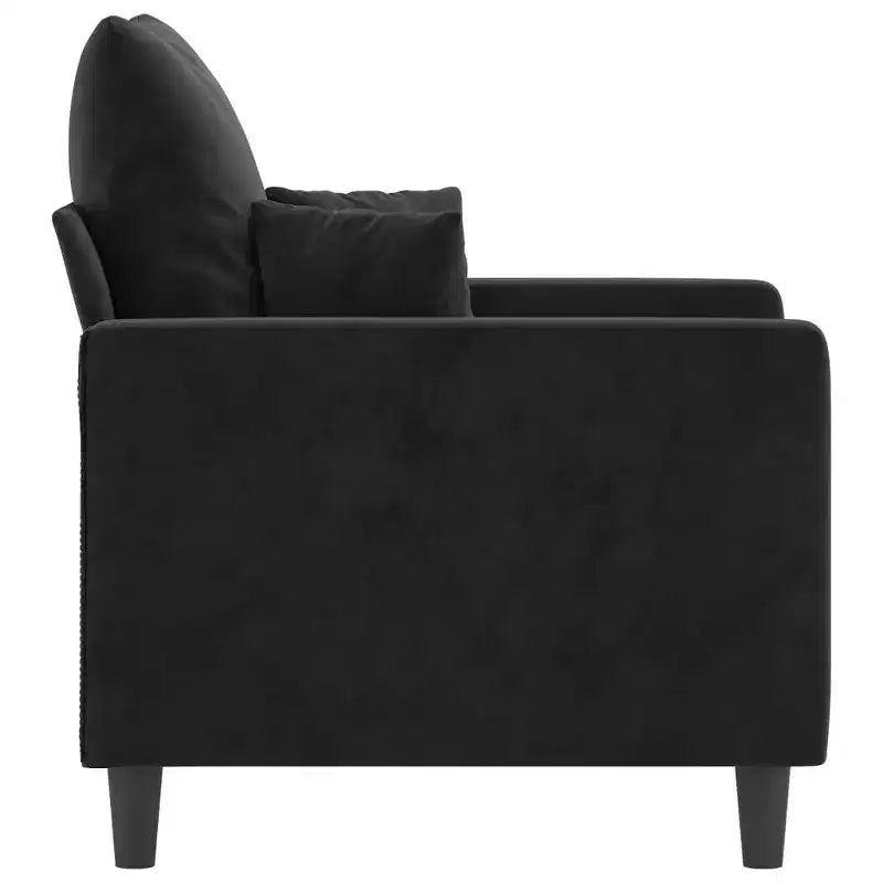 Divano Poltrona Velluto nero (100% poliestere), metallo, textilene, schiuma