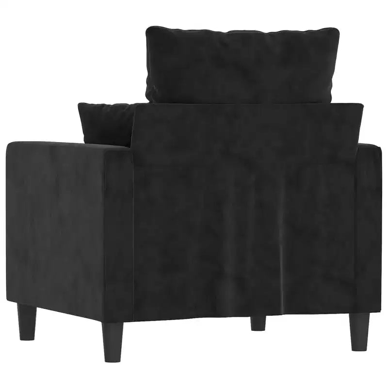 Divano Poltrona Velluto nero (100% poliestere), metallo, textilene, schiuma