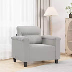 Sofa Chair Light Grey Microfiber, Metal, Plywood Single Durable