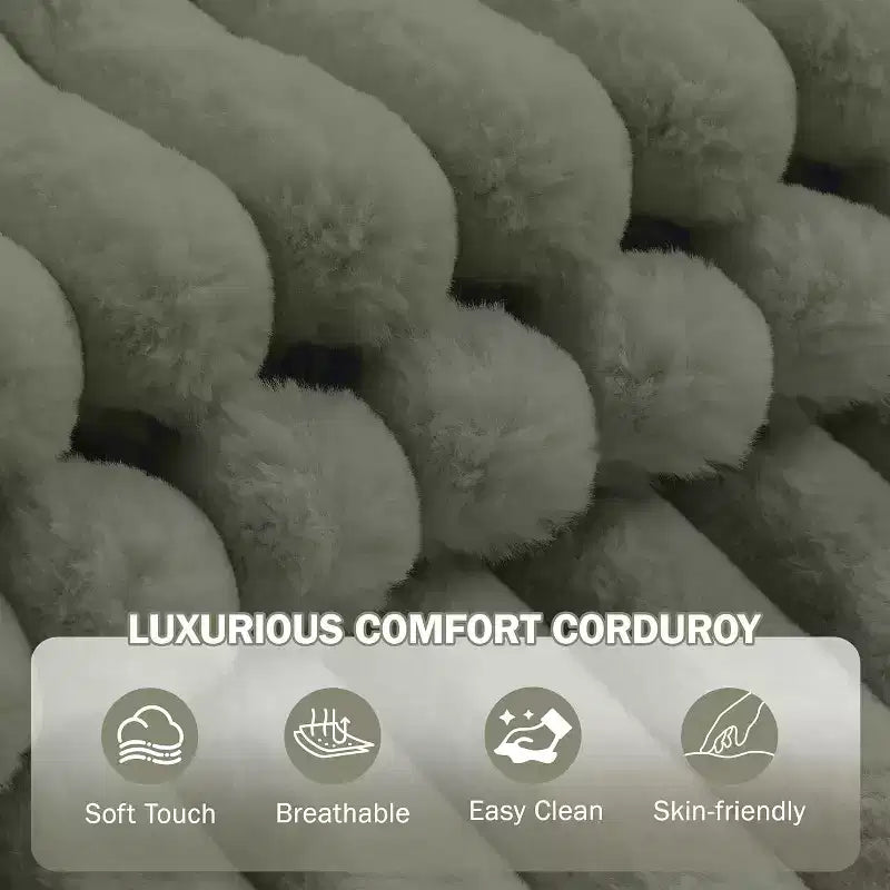 Chaise Longue Oversize da Interno con Contenitore, Divano Letto in Corduroy Imbottito Cloud con 3 Cuscini, Poltrona Letto Singola per la Casa