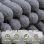 Chaise Longue Oversize da Interno con Contenitore, Divano Letto in Corduroy Imbottito Cloud con 3 Cuscini, Poltrona Letto Singola per la Casa