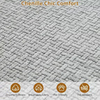 106 Moderno Divano a Sezione Curva Cloud con Chaise Longue, Divano Letto Trasformabile Modulare in Tessuto Ciniglia, per Ufficio Domestico