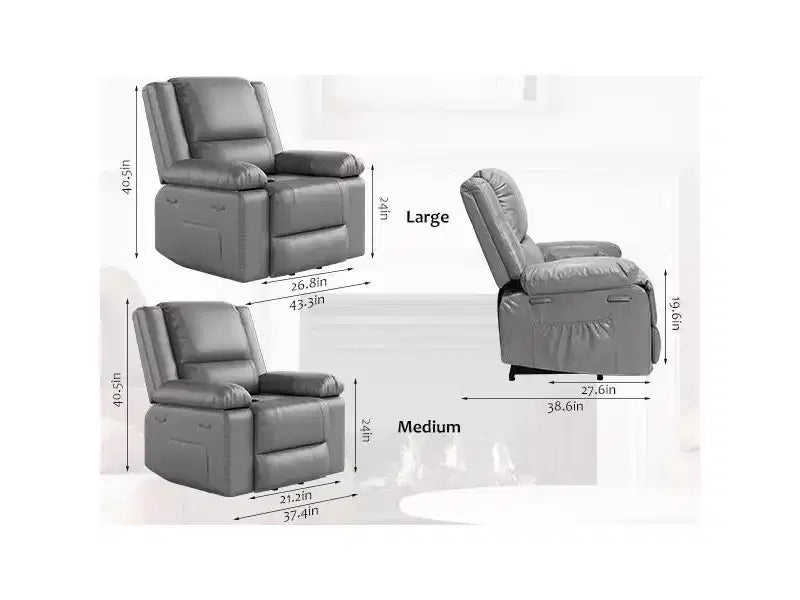 Poltrona reclinabile sollevabile oversize, poltrona massaggiante in finta pelle PU, poltrona reclinabile regolabile con massaggio e calore, poltrona sollevabile elettrica