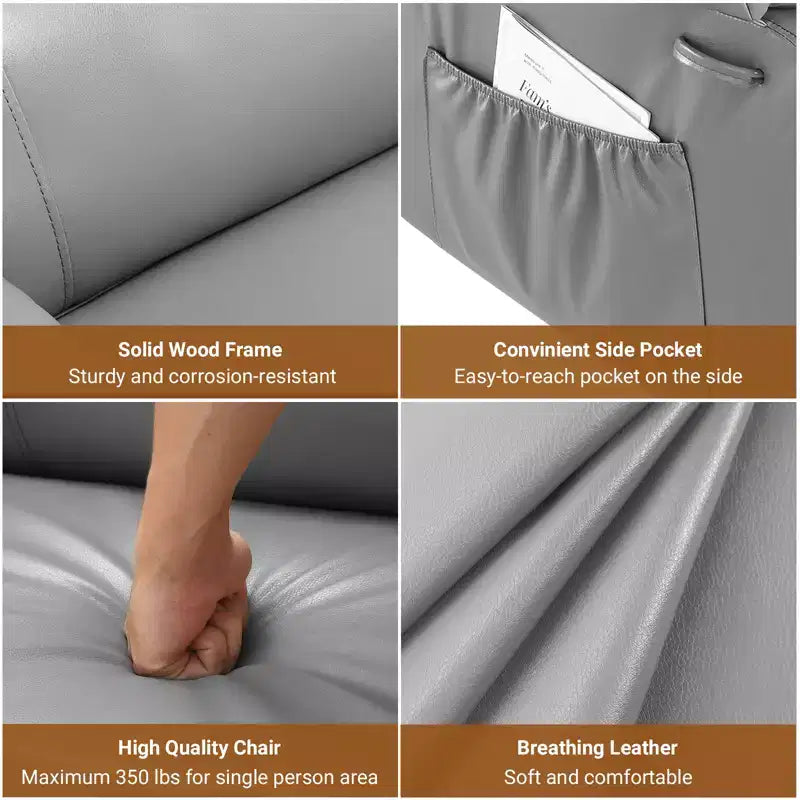 Poltrona reclinabile sollevabile oversize, poltrona massaggiante in finta pelle PU, poltrona reclinabile regolabile con massaggio e calore, poltrona sollevabile elettrica