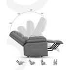 Poltrona reclinabile sollevabile oversize, poltrona massaggiante in finta pelle PU, poltrona reclinabile regolabile con massaggio e calore, poltrona sollevabile elettrica