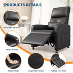 Poltrona Reclinabile Elettrica COZONY con Riscaldamento e Massaggio, Recliner Regolabile in Pelle PU, Schienale Alto, Sedile Imbottito, Divano per Home Theater per Soggiorno
