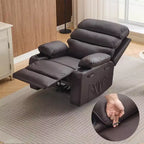 Poltrona reclinabile extra large in pelle PU per adulti con massaggio e calore, portabicchieri, tasche laterali, comfort lussuoso per soggiorno e camera da letto