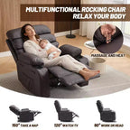 Poltrona reclinabile extra large in pelle PU per adulti con massaggio e calore, portabicchieri, tasche laterali, comfort lussuoso per soggiorno e camera da letto